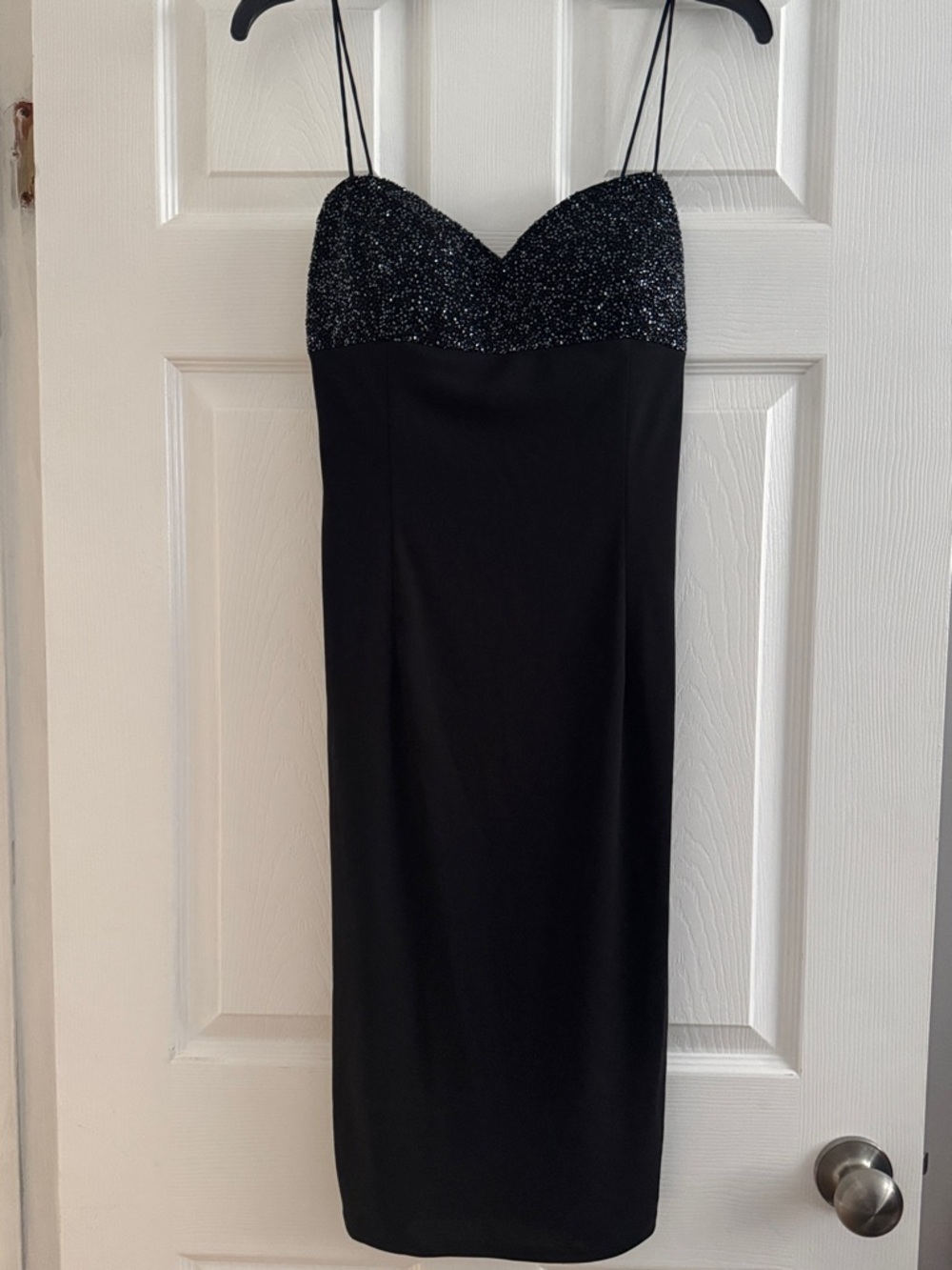 Black Sparkle Bust Midi Dress size 6